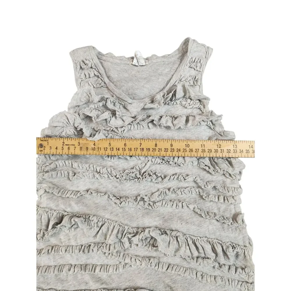 J Crew Crewcuts sz‎ 10 girls gray cotton ruffle summer tank dress